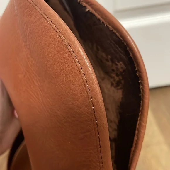 GUC Vince Camuto brown leather open toe heels. 4” heel Size 8.5 M - Picture 8 of 11